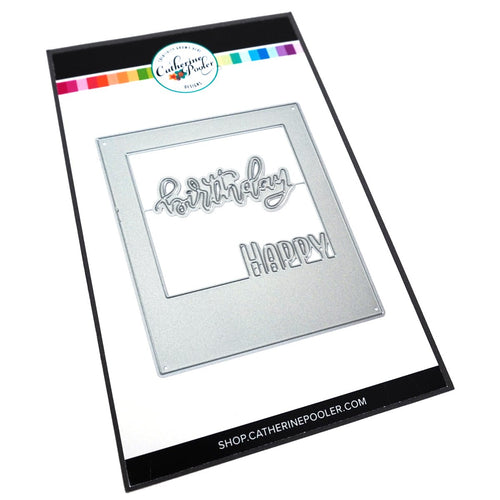 Catherine Pooler - Dies - Instant Happy. Inspired by the classic Polaroid are the Instant Happy and Instant Thanks Dies. These versatile dies can be used in so many ways! With the secondary dies, you can also cut the word out of the frame for another look. Available at Embellish Away located in Bowmanville Ontario Canada.