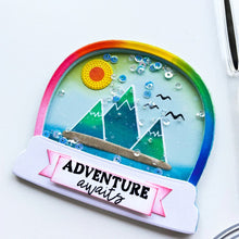 Load image into Gallery viewer, Catherine Pooler - Dies - Snow Globe Adventure. Use the dies in the Snow Globe Adventure Dies set to punch out the pieces of the Snow Globe Adventure Stamp Set for layering and building options galore. You can even use the pieces to make a shaker snow globe! Each sold Separately.  Illustrated by Becca Bonneville. Available at Embellish Away located in Bowmanville Ontario Canada. Card example by brand Ambassador.
