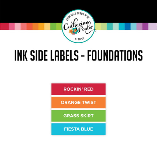 Catherine Pooler - Foundations Ink Pad - Side Labels. These stickers were designed for you to label your CP full sized ink pads for quick and easy identification of your stored pads. Simply cut and peel each label and place on the side of your ink pads. The stickers are sold in sets according to each line of color. Available at Embellish Away located in Bowmanville Ontario Canada.
