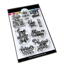 Load image into Gallery viewer, Catherine Pooler - Sentiments Stamp Set - Forever Yours.  When making cards for Valentine&#39;s Day, you need a just right sentiment for everyone you love. Enter the Forever Yours Sentiments Stamp Set. Available at Embellish Away located in Bowmanville Ontario Canada.
