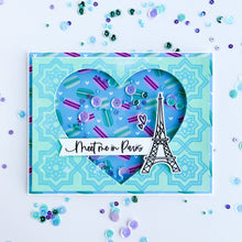 Cargar imagen en el visor de la galería, Catherine Pooler - Sequin Mix - Paris. Sitting in a sidewalk cafe alongside the Seine in the spring...sipping coffee and nibbling on sweet macarons.  This is the Parisian dream!  The Paris Sequin Mix is a jar of confection in shades that coordinate with Minted, Oh Boy! and Sixteen Candles Inks. Available at Embellish Away located in Bowmanville Ontario Canada. Shaker card by brand ambassador
