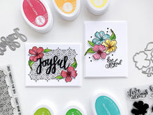 Load image into Gallery viewer, Catherine Pooler - Stamp Set - Dogwoods In Bloom. Classic florals and geometrics are some of our favorite things to mix and match. This month, you are going to love the two-step stamps in the Dogwoods in Bloom Stamp Set. Create all occasion cards with this classic and modern floral set. Don&#39;t forget the Dogwoods in Blooms dies to add dimension to your floral pieces. Available at Embellish Away located in Bowmanville Ontario Canada. Card examples by Catherine Pooler.
