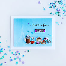 गैलरी व्यूवर में इमेज लोड करें, Catherine Pooler - Stamp Set - Dreaming of France. Meet me in Paris, mon cherie! The Dreaming of France Stamp Set will transport you to a French cafe. This stamp set&#39;s wispy images feature French confections, coffee, the iconic Eiffel Tower and even a neighborhood kitty. Available at Embellish Away located in Bowmanville Ontario Canada. Design by brand ambassador.
