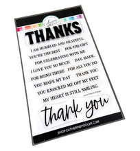 Load image into Gallery viewer, Catherine Pooler - Stamp Set - Sincere Thanks. When you are looking for that &quot;just right&quot; thank you sentiment, you will want the Sincere Thanks Sentiments Stamp Set. Available at Embellish Away located in Bowmanville Ontario Canada.
