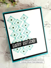 Load image into Gallery viewer, Catherine Pooler - Stamp Set - So Much Possibility. There is so much possibility with this stamp set. Lots of different geometric shapes and patterns to create stunning cards.  Top the cards off with one of the four sentiments for a fun and colorful Happy Birthday, Thank You, So Much, or Congratulations card. Available at Embellish Away located in Bowmanville Ontario Canada. Card designed by Kellianne Wilson.
