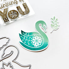 Cargar imagen en el visor de la galería, Catherine Pooler - Stamp &amp; Die Set - Peace In Flight. The Peace in Flight Stamp Set features ornately decorated dove and swan stamps to grace your cards. Available at Embellish Away located in Bowmanville Ontario Canada.
