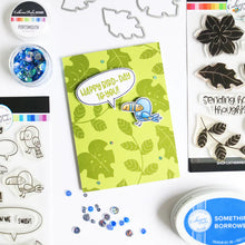 Cargar imagen en el visor de la galería, Catherine Pooler - Stamp and Die Set - Hey Tweetie. These super cute Hey Tweetie stamp and dies are great for layering fun with the birdies, speech bubbles and branch. Cut out all the options and play around for some squawking good cards. Available at Embellish Away located in Bowmanville Ontario Canada. Card design by brand ambassador.
