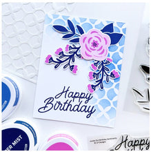 Charger l&#39;image dans la galerie, Catherine Pooler - Stencil - Tiled Up. Create a repeating geometric pattern on your card or project with the Tiled Up Stencil. Available at Embellish Away located in Bowmanville Ontario Canada. Example by brand ambassador.
