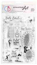 Load image into Gallery viewer, Ciao Bella - Clear Stamp Set 4&quot;x6&quot; - BuJo Fitness. These high quality clear photopolymer stamps are manufactured using a patented photopolymer and UV light exposure, this way they are able to achieve a higher level of detail. They are also designed to achieve optimum performance ensuring you get the highest quality possible. Available at Embellish Away located in Bowmanville Ontario Canada.
