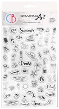 Load image into Gallery viewer, Ciao Bella - Clear Stamp Set 4&quot;x6&quot; - BuJo Summer. These high quality clear photopolymer stamps are manufactured using a patented photopolymer and UV light exposure, this way they are able to achieve a higher level of detail. They are also designed to achieve optimum performance ensuring you get the highest quality possible. Available at Embellish Away located in Bowmanville Ontario Canada.
