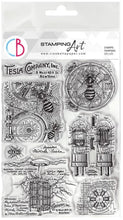 Cargar imagen en el visor de la galería, Ciao Bella - Clear Stamp Set 6x8 - Tesla Company. Ciao Bella&#39;s high quality clear photopolymer stamps are manufactured using a patented photopolymer and UV light exposure, this way they are able to achieve a higher level of detail. Available at Embellish Away located in Bowmanville Ontario Canada.
