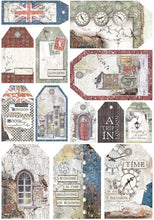 Charger l&#39;image dans la galerie, Ciao Bella - Creative Pad A4 - 9/Pkg + 1 Free deluxe sheet - London&#39;s Calling. The Creative Pad is a special resource for ephemera cards, tags, postal stamps, medallions, labels, sentiments and other creative elements. Available at Embellish Away located in Bowmanville Ontario Canada.
