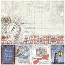 Load image into Gallery viewer, Ciao Bella - Pad 8x8 - 12/Pkg + 1 Free deluxe sheet - London&#39;s Calling. Ideal for scrapbooking, card-making, papercrafting, mixed media art and crafts projects. Available at Embellish Away located in Bowmanville Ontario Canada.
