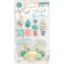 Load image into Gallery viewer, Craft Consortium - A5 Clear Stamps - Secret Garden - Topiary. A set of 5 premium clear stamps in coordinating designs. With protective acetate film printed with references. Imported. Available at Embellish Away located in Bowmanville Ontario Canada.
