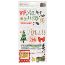 Cargar imagen en el visor de la galería, Crate Paper - Thickers Stickers - 99/Pkg - Mittens &amp; Mistletoe - All Is Bright Phrase W/Gold Foil. Stickers add the perfect finishing touch to your paper projects. Available at Embellish Away located in Bowmanville Ontario Canada.
