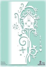 Load image into Gallery viewer, Creative Expressions - Craft Die - Paper Cuts Cuckoo Clock Edger. Designed by Cathie Shuttleworth, this two-die set creates the look of hand cut paper creating great edge image. The main die depicting a cuckoo clock has some fun additions for adding finishing touches an elegant and fun die set. Available at Embellish Away located in Bowmanville Ontario Canada.
