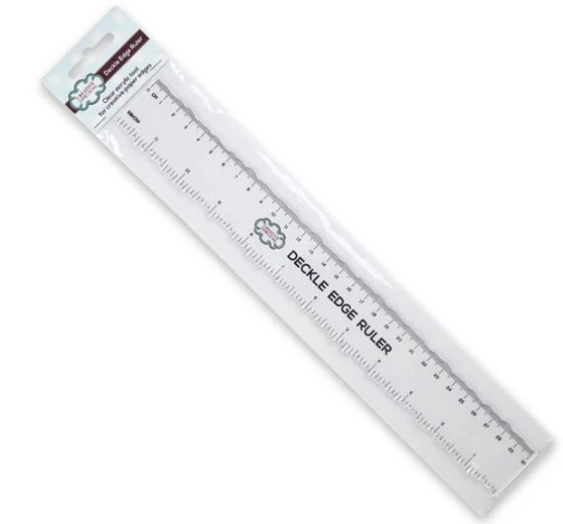 Creative Expressions - Deckle Edge Ruler. Perfect for creating a hand torn effect to your card and paper for card making, scrapbooking and mixed media projects. Available at Embellish Away located in Bowmanville Ontario Canada.