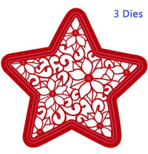 Load image into Gallery viewer, Creative Expressions - Dies - Festive Collection - Poinsettia Star. Craft Dies by Sue Wilson are an elegant collection of high quality steel designs designed to co-ordinate with each other. Size approx. 4.5&quot; x 4.5&quot;. Available at Embellish Away located in Bowmanville Ontario Canada.
