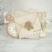 Cargar imagen en el visor de la galería, Creative Expressions - Sam Poole  8&quot;x8&quot; in Paper Pad - 160gsm - Shabby Blooms. This 8x8 inch Shabby Blooms paper pad designed by Sam Poole includes 24 single sided pages featuring 12 unique designs. 160gsm, Acid free. Available at Embellish Away located in Bowmanville Ontario Canada. Example by Sam Poole.
