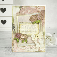 Cargar imagen en el visor de la galería, Creative Expressions - Sam Poole  8&quot;x8&quot; in Paper Pad - 160gsm - Shabby Blooms. This 8x8 inch Shabby Blooms paper pad designed by Sam Poole includes 24 single sided pages featuring 12 unique designs. 160gsm, Acid free. Available at Embellish Away located in Bowmanville Ontario Canada. Example by Sam Poole.
