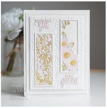 Load image into Gallery viewer, Creative Expressions - Sue Wilson - Craft Die - Floral Panels - Daisy. This five-die set can be used on cards, invitations, scrapbook pages or in other art projects. These dies will create beautiful panels and layers, for your paper craft projects! These dies will work beautifully with the other dies from the collection. This is a very versatile high-quality steel die set. The dies are compatible with most home die cutting machines. Available at Embellish Away located in Bowmanville Ontario Canada.
