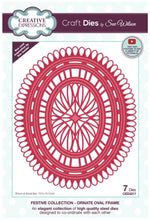 Load image into Gallery viewer, This seven-die set with a beautiful outside edge will be a great addition to your festive paper craft arsenal the die will be wonderful for card making, scrapbooking, mixed media and not just at Christmas. Packet includes card inspiration. Seven die set, largest die size 13.0 x 15.3 cm. Available at Embellish Away located in Bowmanville Ontario Canada.
