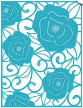Cargar imagen en el visor de la galería, Creative Expressions - Sue Wilson Dies - Background Collection - Mini Background Pierced Roses. A beautiful background die that would work nicely on a A4 size card. Cut out extra roses to layer for added dimension. Size: 4.06&quot; x 5.28&quot;. Available at Embellish Away located in Bowmanville Ontario Canada.
