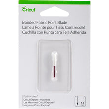 Load image into Gallery viewer, Cricut - Maker Bonded Fabric Point Blade. The bonded-fabric cutting blade is made from premium German carbide steel. For the longest life, use for cutting bonded fabric or fabric with an iron-on backer. For use with Cricut Explore machines (sold separately). This package contains one 1.1mm bonded fabric point blade. Imported. Available at Embellish Away located in Bowmanville Ontario Canada.
