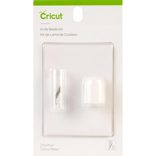 Cricut - Maker Knife Replacement Blade. Stay sharp with these premium carbide replacement blades. Cuts through leather, chipboard, and more! This 5x3.25 inch package contains one replacement blade. Available at Embellish Away located in Bowmanville Ontario Canada.