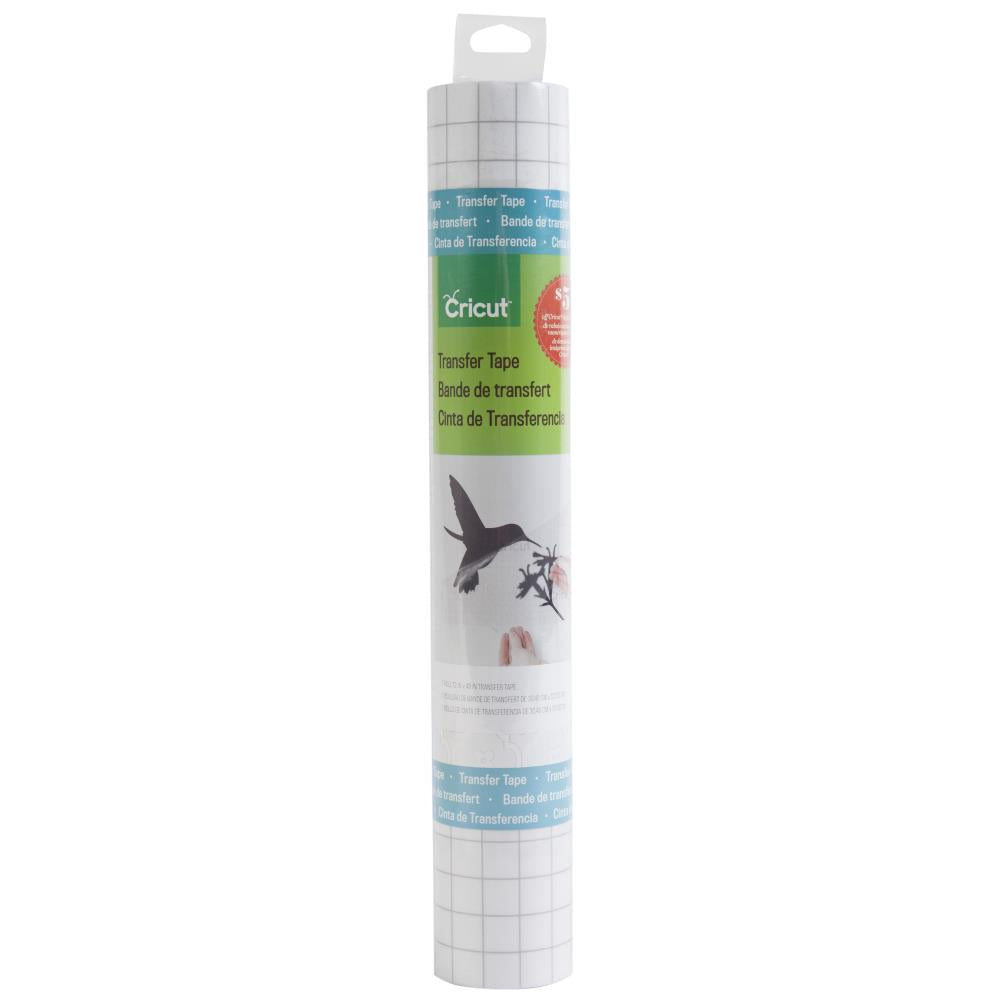 Cricut - Vinyl transfer Tape 12X48. Experience clear material with grid lines for precise applications of your Cricut vinyl projects! This 2x12 inch package contains one 12x48 inch roll of vinyl transfer tape. Imported. Available at Embellish Away located in Bowmanville Ontario Canada.