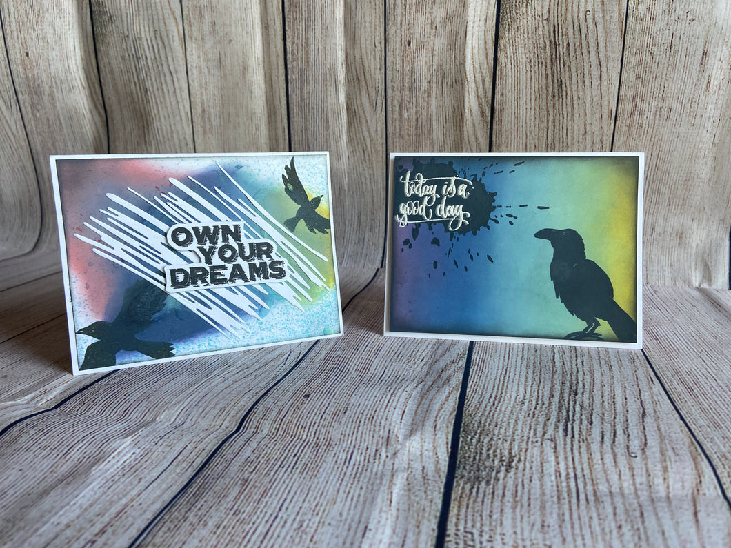 Crows of Positivity Greeting Card Set