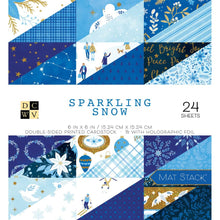 Charger l&#39;image dans la galerie, DCWV - Double-Sided Cardstock Mat Stack 6&quot;X6&quot; - 24/Pkg - Sparkling Snow - W/Holographic Foil. Available at Embellish Away located in Bowmanville Ontario Canada.

