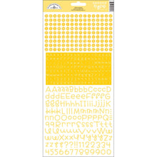 Load image into Gallery viewer, Doodlebug - Teensy Type Cardstock Alphabet Stickers - 6&quot;X12&quot; - Assorted. This package contains one 12x6 inch sheet of assorted cardstock alpha stickers. Available in a variety of colors (each sold separately). Acid and lignin free. Made in USA. Available Colours: Bumblebee, Swimming Pool, Blue Jean, Lily White, Beetle Black. Available at Embellish Away located in Bowmanville Ontario Canada.
