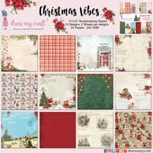 Load image into Gallery viewer, Dress My Craft Single-Sided Paper Pad 12&quot;X12&quot; - 24/Pkg - Christmas Vibes, 12 Designs/2 Each. The perfect addition to your cards, scrapbooks and other paper crafts! Available at Embellish Away located in Bowmanville Ontario Canada.
