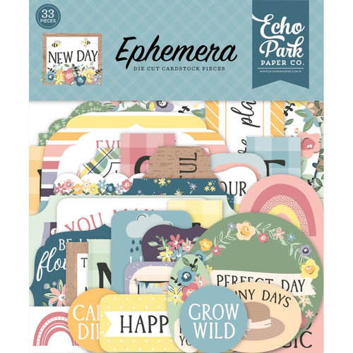 Echo Park - Cardstock Ephemera - 33/Pkg - Icons - New Day. Available at Embellish Away located in Bowmanville Ontario Canada.