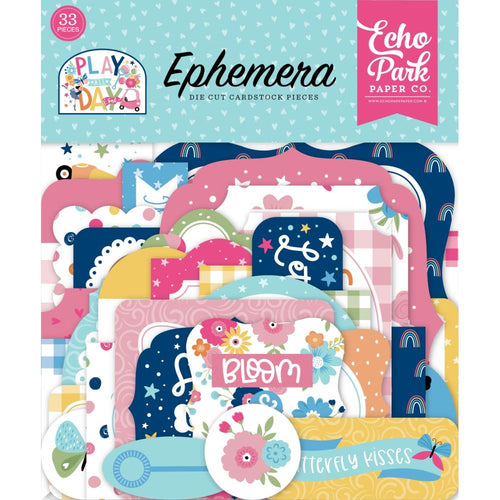 Echo Park - Cardstock Ephemera - 33/Pkg - Icons - Play All Day Girl. Available at Embellish Away located in Bowmanville Ontario Canada.