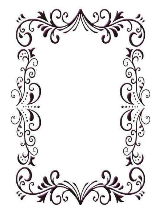Ecstasy Crafts - Embossing Folder - Elegant Frame. Size 5x7 inches. Available at Embellish Away located in Bowmanville Ontario Canada.