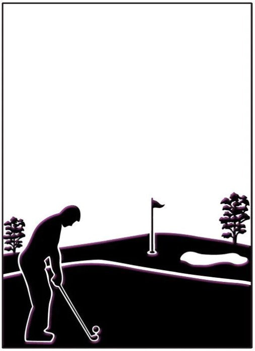 Ecstasy Crafts - Embossing Folder - Golfing Day. Size: Size 5 x 7. Available at Embellish Away located in Bowmanville Ontario Canada.