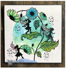 Charger l&#39;image dans la galerie, Fairy Hugs - Stamps - Daisies. This amazing design measures 5&quot; x 4.50&quot;. You can use this design along with the small fairies Dixie, Trixie, and Pixie as the easily fit on the leaves and flowers. You can also place Fifi of the leaves for a lovely scene. Available at Embellish Away located in Bowmanville Ontario Canada. card example by designer Bonnie
