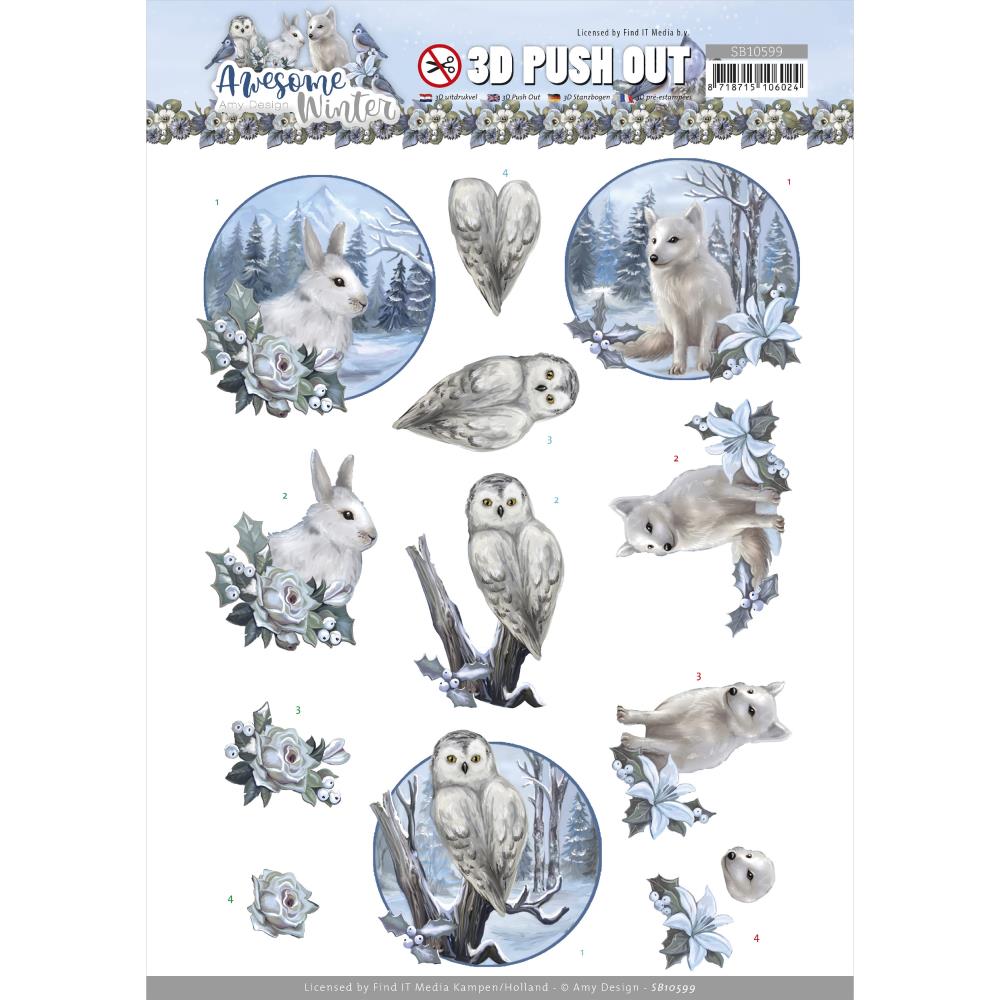 Find It Trading - Amy Design Punchout Sheet Winter Animals - Awesome Winter. Available at EMbellish Away located in Bowmanville Ontario Canada