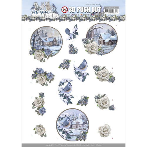 Find It Trading - Amy Design Punchout Sheet Winter Village - Awesome Winter. Available at Embellish Away located in Bowmanville Ontario Canada.