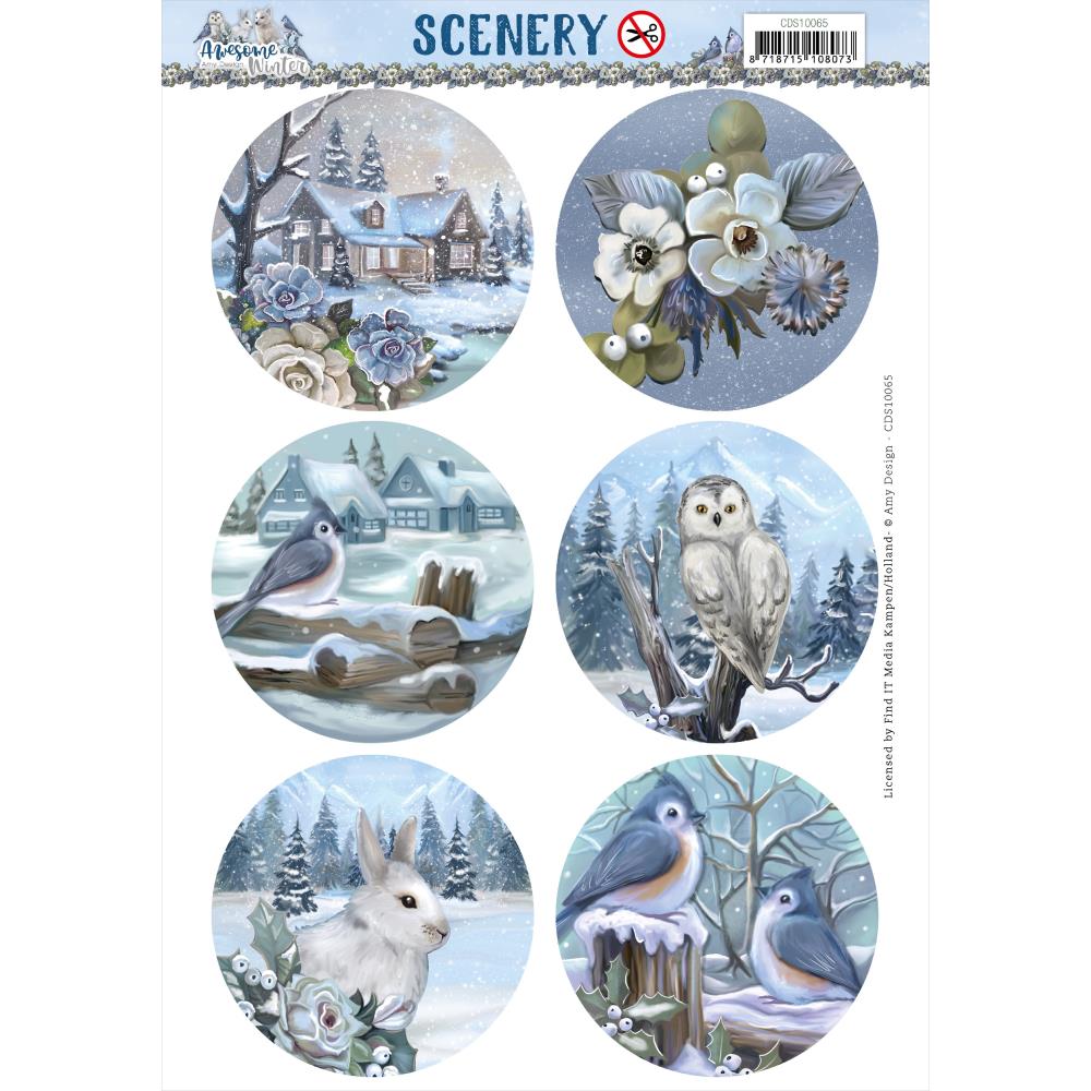 Find It Trading - Amy Design Scenery Punchout Sheet - Circle - Awesome Winter. Available at Embellish Away located in Bowmanville Ontario Canada.