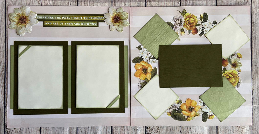 Floral Days with You 12X12 Double-Page Scrapbook Layout