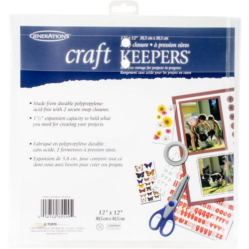 Generations - Craft Keepers Snap Closure Envelopes. These envelopes are made from durable polypropylene, are acid- free, waterproof, and feature a secure double snap closure. Each envelope has 1-1/2in expansion capacity to hold whatever you need for your craft projects. The envelopes also fit inside the Create a Bag Crop Station.  Available at Embellish Away located in Bowmanville Ontario Canada.