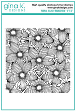 Load image into Gallery viewer, Gina K. Designs - Background Stamp - Floral Delight. Floral Delight Background is a stamp set by Arjita Singh. This set is made of premium clear photopolymer and measures 6&quot; X 8&quot;. Made in the USA. Available at Embellish Away located in Bowmanville Ontario Canada.
