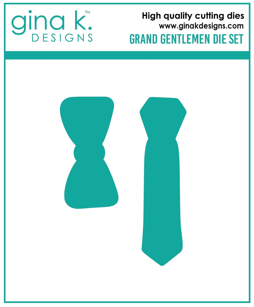 Gina K. Designs - Die - Grand Gentleman. Compatible with most die cutting machines. Follow the manufacturer's instructions for your specific machine for cutting wafer thin dies.  The Grand Gentlemen Die set coordinates with the Grand Gentlemen Stamp Set. Available at Embellish Away located in Bowmanville Ontario Canada.