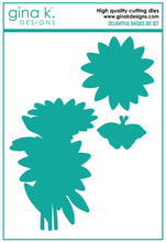 Cargar imagen en el visor de la galería, Gina K. Designs - Dies - Delightful Daisies. Our dies are compatible with most die cutting machines.  Follow the manufacturer&#39;s instructions for your specific machine for cutting wafer thin dies.  The Delightful Daisies set coordinates with the Delightful Daisies Stamp Set. Each sold separately. Made in USA. Available at Embellish Away located in Bowmanville Ontario Canada.
