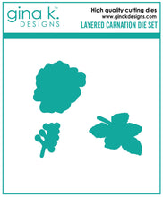 Cargar imagen en el visor de la galería, Gina K. Designs - Stamps - Layered Carnation. This set is made of premium clear photopolymer and measures 6&quot; X 8&quot;. Made in the USA. Available at Embellish Away located in Bowmanville Ontario Canada.
