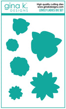 Load image into Gallery viewer, Gina K. Designs - Dies - Lovely Ladies. Our dies are compatible with most die cutting machines.  Follow the manufacturer&#39;s instructions for your specific machine for cutting wafer thin dies.  The Lovely Ladies Die set coordinates with the Lovely Ladies Stamp Set. Each sold separately. Made in USA. Available at Embellish Away located in Bowmanville Ontario Canada.
