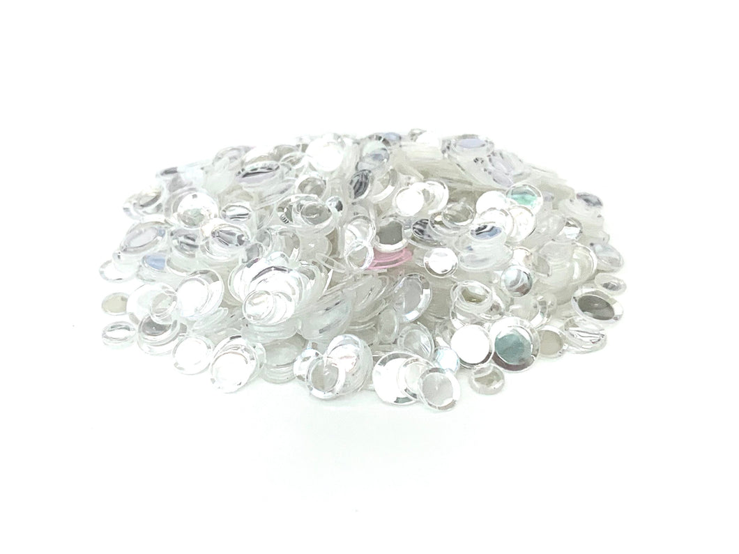 Gina K. Designs - Embellishment - Clear Quartz Solid Sequins. Add some bling, sparkle and shine to your craft projects with these beautiful SOLID 4 mm sequins.  A perfect embellishment for the front of hand crafted cards, scrapbook pages and more.  Use as shaker bits in your next shaker card. Available at Embellish Away located in Bowmanville Ontario Canada.